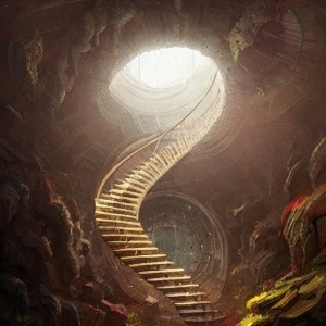 地下的螺旋楼梯通向地球的中心